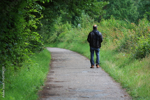 man walking in the park