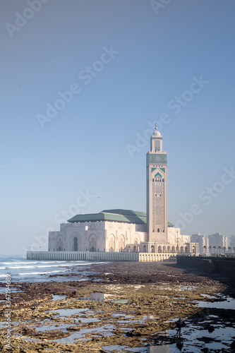 mosque on a Sunny day on the Atlantic coast in an Arab city