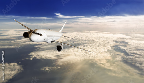 Plane Passing Through Clouds