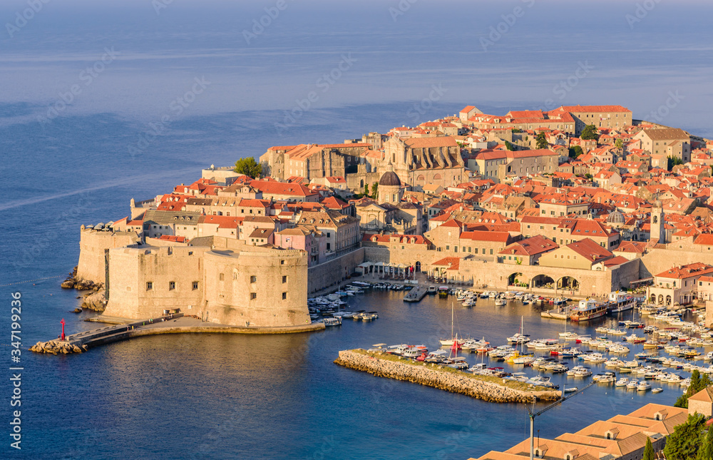 Aerial view of Dubrovnik old town, Croatia