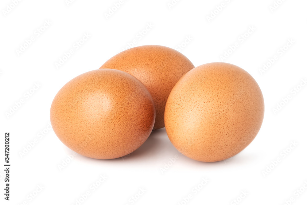 three chicken egg isolate on white background three chicken egg isolate on white background