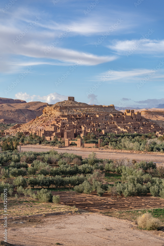 panoramic view of a clay fortress in North Africa