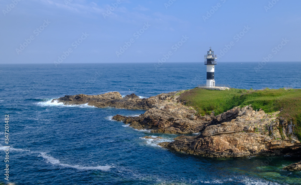 The Pancha island lighthouse Cantabrian Sea Ribadeo Galicia Spain