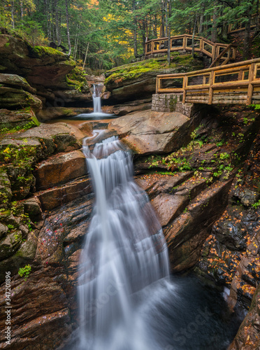Sabbaday Falls in Autumn White Mountain national Forest off the Kancamagus Highway photo