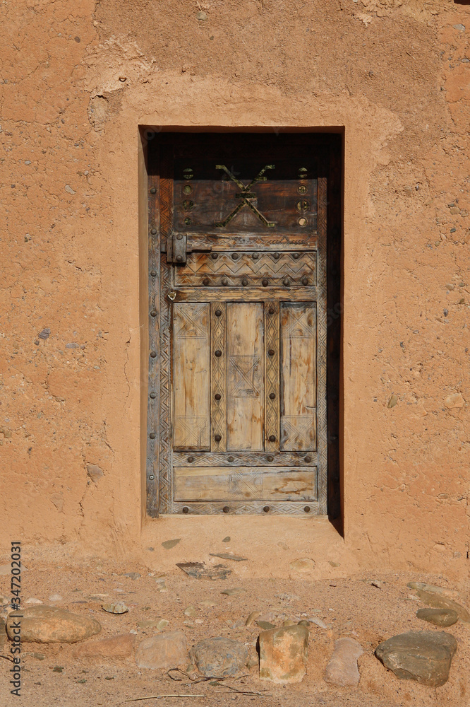 Super colorful old historical door in Morocco