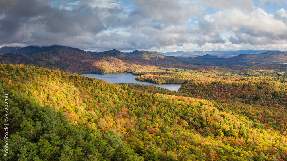 Autumn View from Mount Baker Peak near Saranac Lake - Adirondack - New York Autumn View from Mount Baker Peak near Saranac Lake - Adirondack - New York