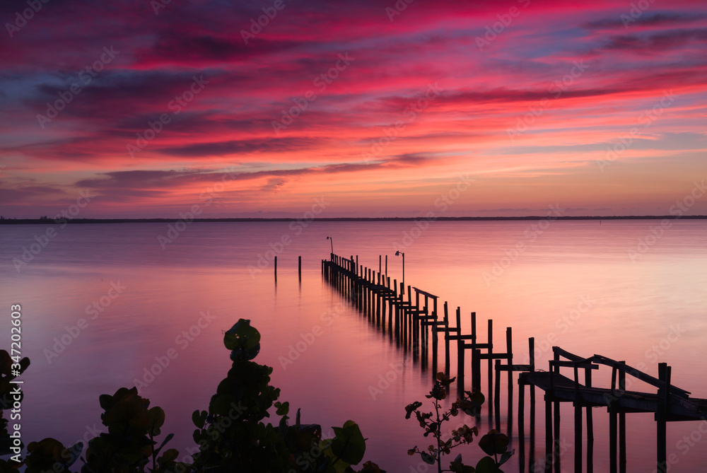 Sunrise over the Indian River, St. Lucie, Florida.