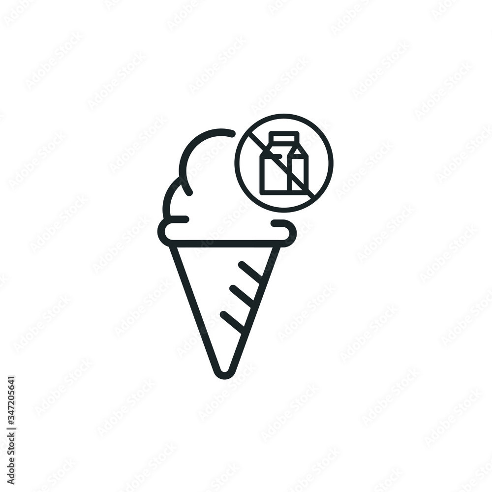Minimal Ice Cream in Cone Icon - Vegan Symbol of organic Ice Cream - Vector Minimal Ice Cream in Cone Icon - Vegan Symbol of organic Ice Cream - Vector