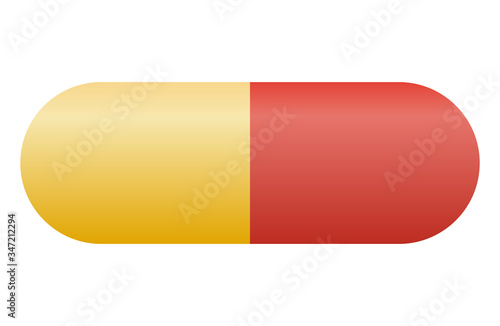 medications in the form of capsules or pills. Red-yellow tablet for the treatment of the disease.