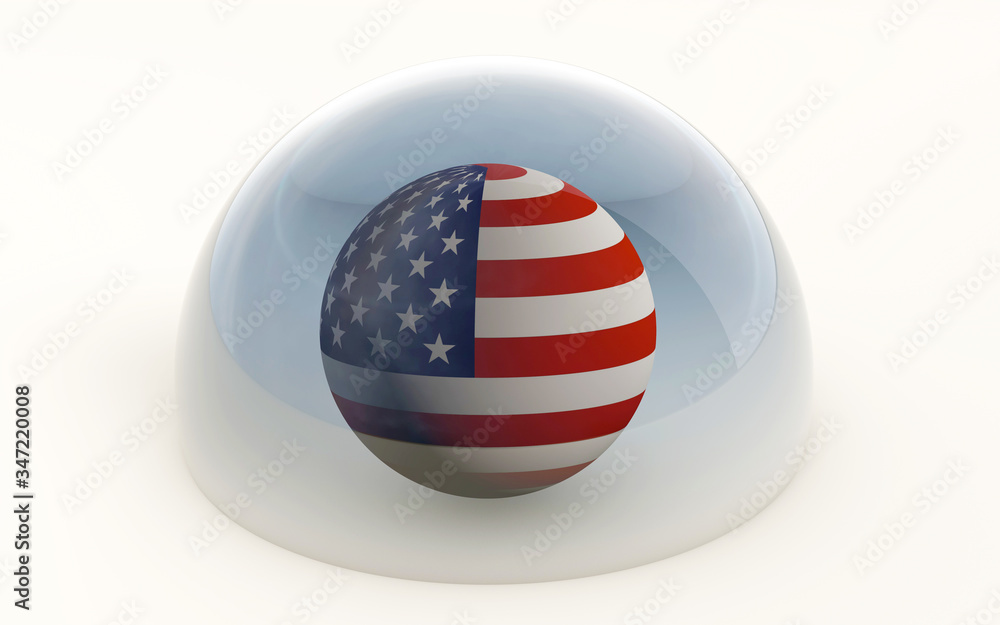 3d rendering of the united states flag protected under a glass dome i 3d rendering of the united states flag protected under a glass dome i