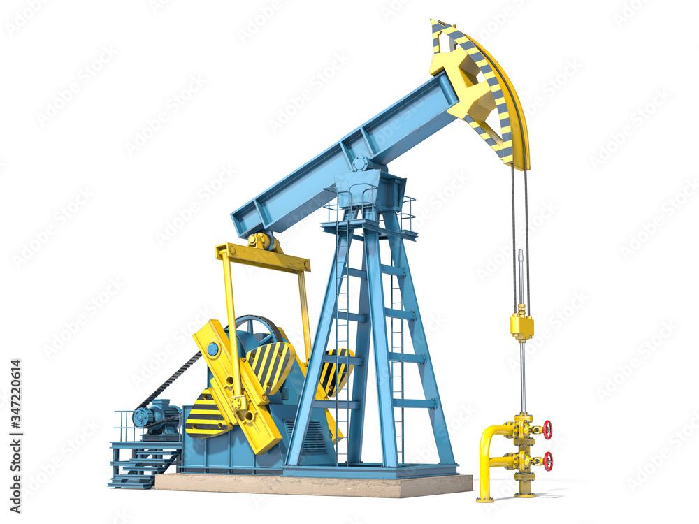 Oil pump jack isolated on white background. Oil pump jack isolated on white background.
