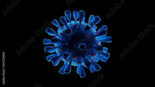 Wallpaper Mural Corona Virus Cells Moving, Blue Covid-19, Animation looping With Luma Matte. Torontodigital.ca