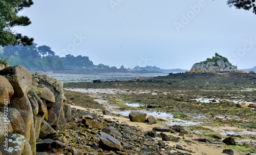 The Pellinec bay at low tide at Penvenan in Brittany. France © aquaphoto