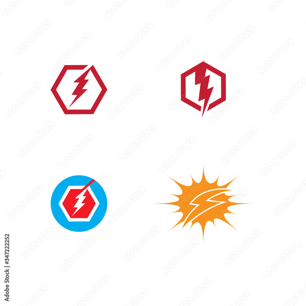Set Lightning Logo Template vector Set Lightning Logo Template vector