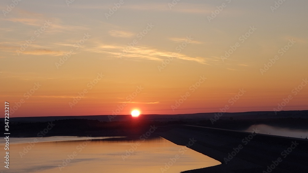 sunset on the road