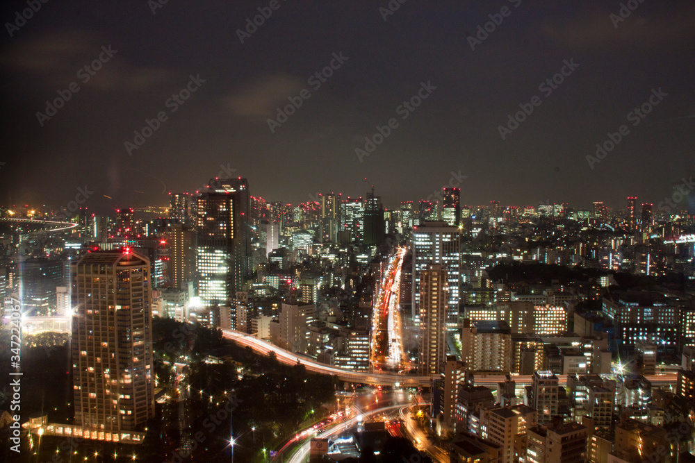 Obraz premium Tokyo night view of the city