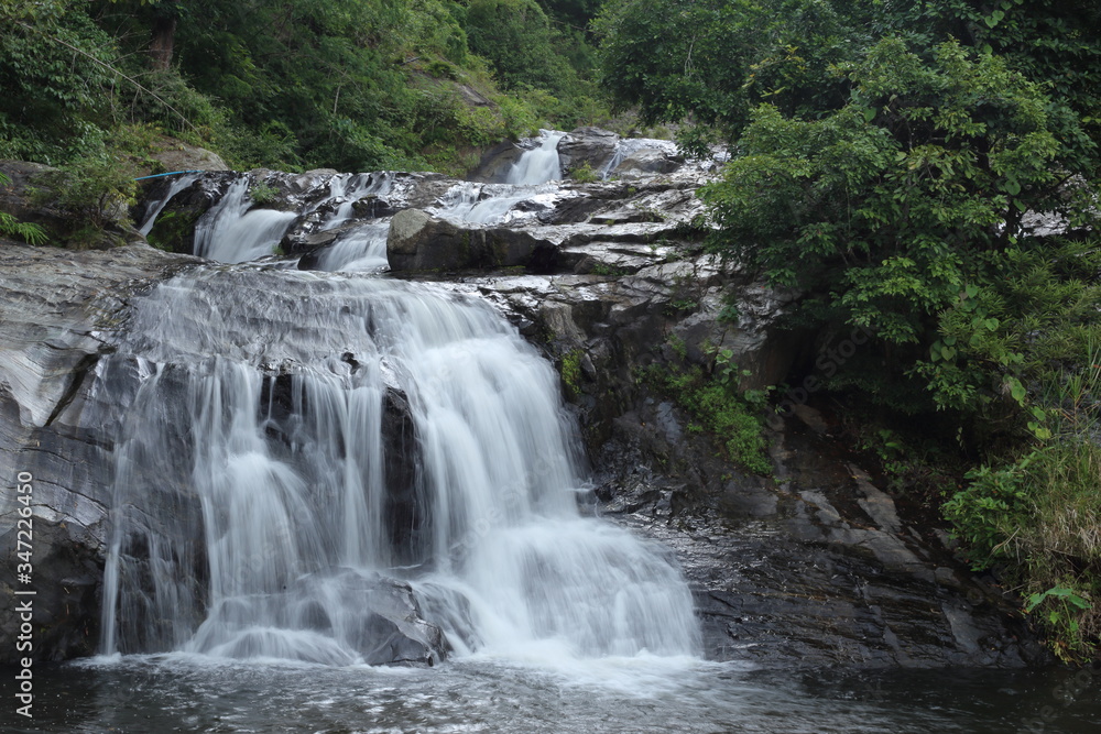 Fototapeta premium Khlong Nam Lai waterfall in Klong Lan national park at Kamphaeng Phet, Thailand 