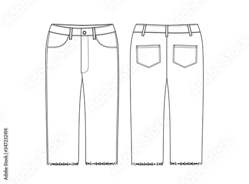 Short Pants, Flat Sketch Template, vector, apparel template.