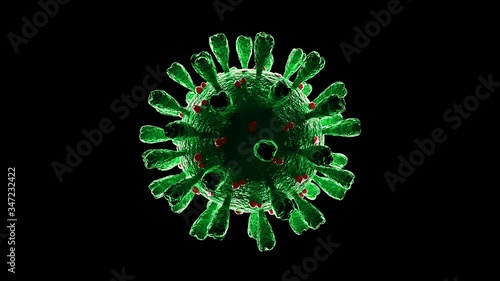 Wallpaper Mural Corona Virus Cells Moving, Green Covid-19, Animation looping With Luma Matte. Torontodigital.ca