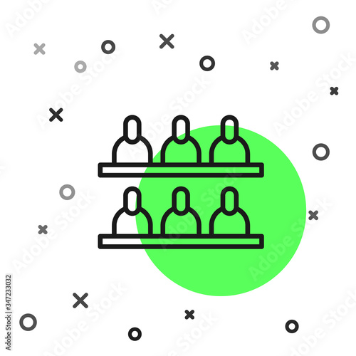 Black line Jurors icon isolated on white background.  Vector Illustration