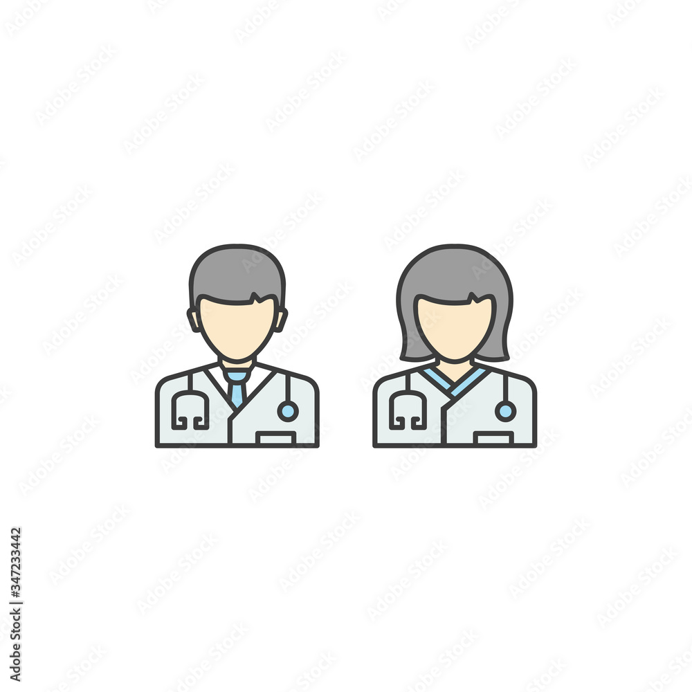 Doctor flat icon vector