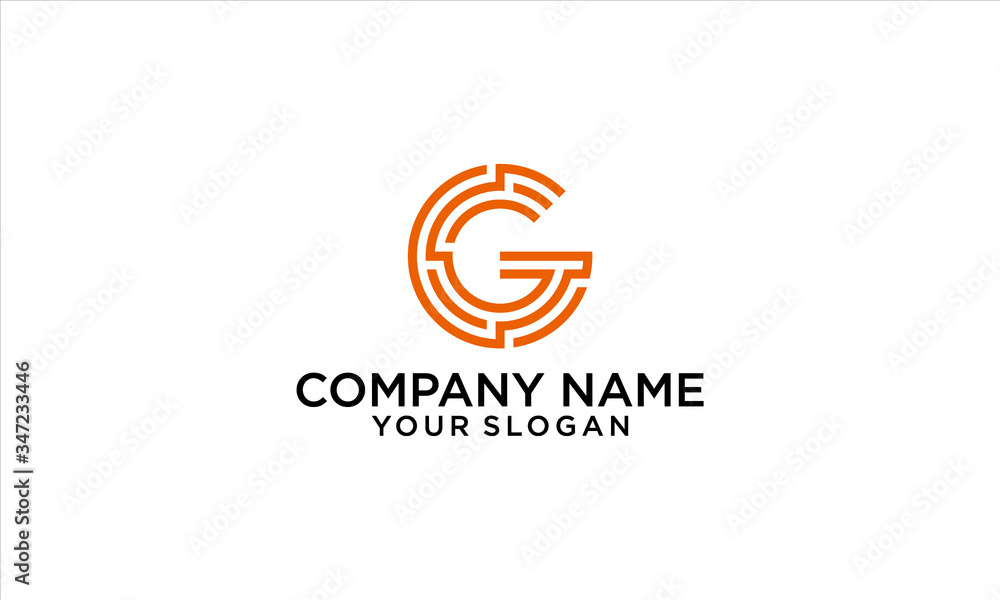 combination of circle and G logo design