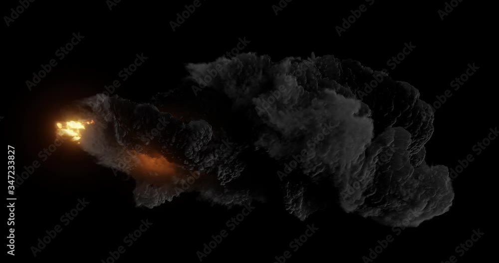 Fireball tornado, bright explosion with black clouds, smoke. Fireball tornado, bright explosion with black clouds, smoke.
