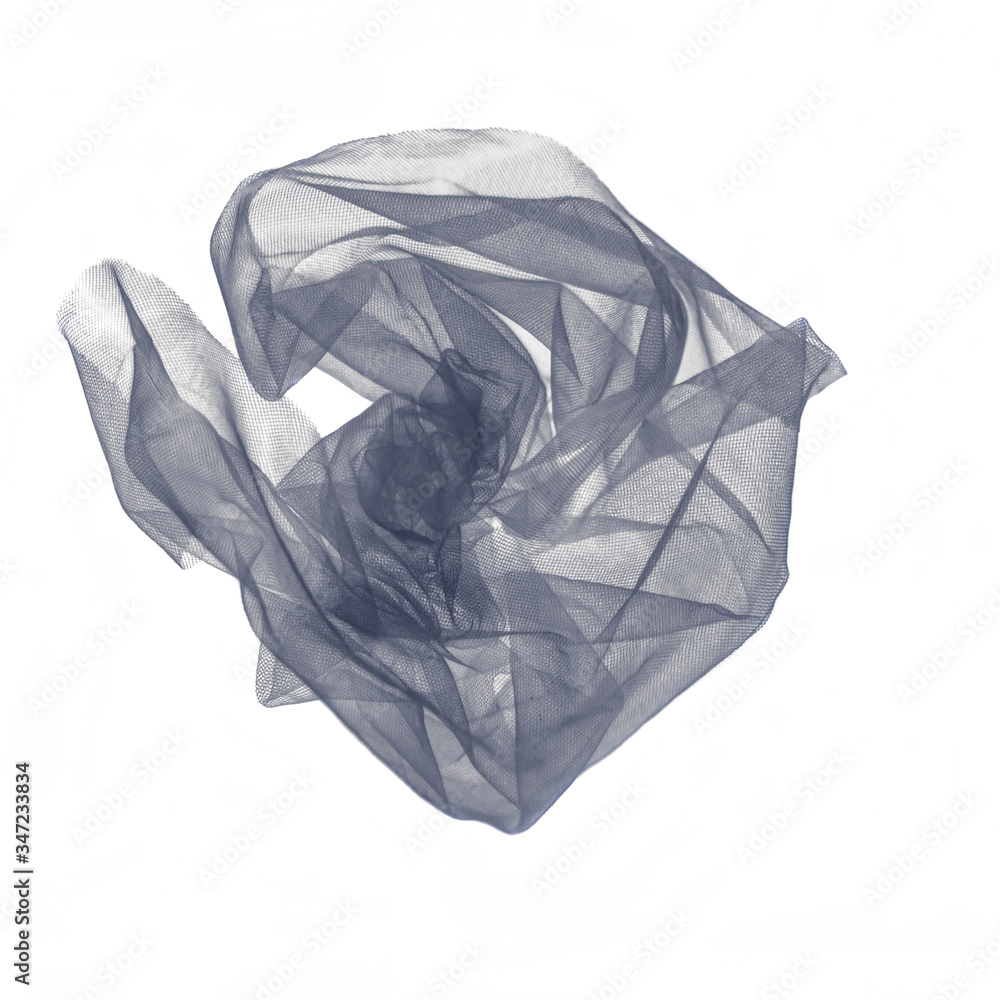crumpled veil isolated on white
