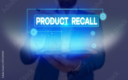 Принти на полотні Conceptual hand writing showing Product Recall