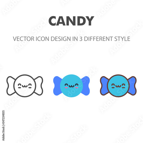 candy icon. Kawai and cute food illustration. for your web site design, logo, app, UI. Vector graphics illustration and editable stroke. EPS 10.