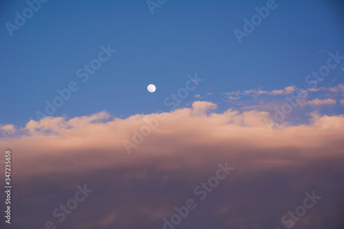 Wallpaper Mural Full moon in blue sky with clouds Torontodigital.ca