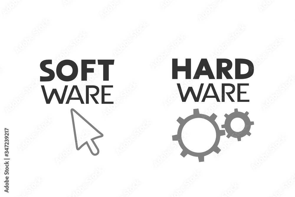 Design of Software and Hardware icons Design of Software and Hardware icons