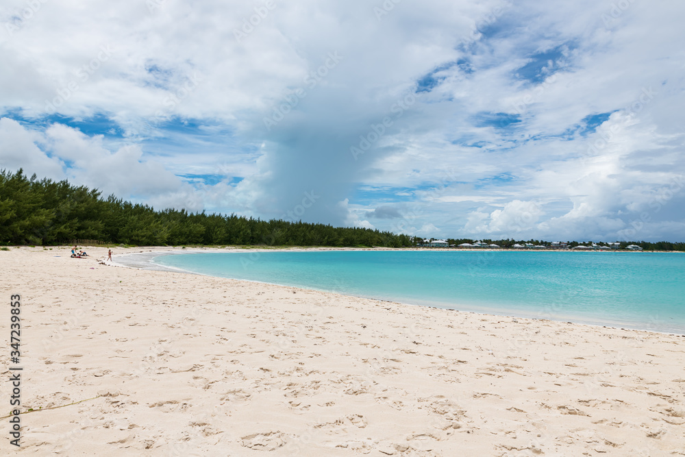 View of Emerald bay beach (Exuma, Bahamas).