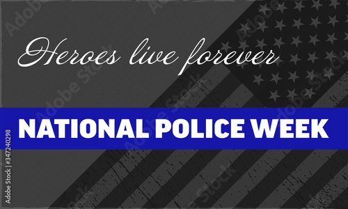 National Police Week - background. Poster, card, banner and background	