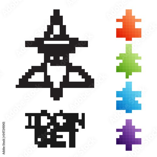 Black line Wizard warlock icon isolated on white background. Set icons colorful. Vector Illustration