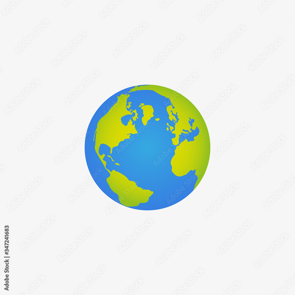 Fototapeta premium Planet earth flat icon vector. 
