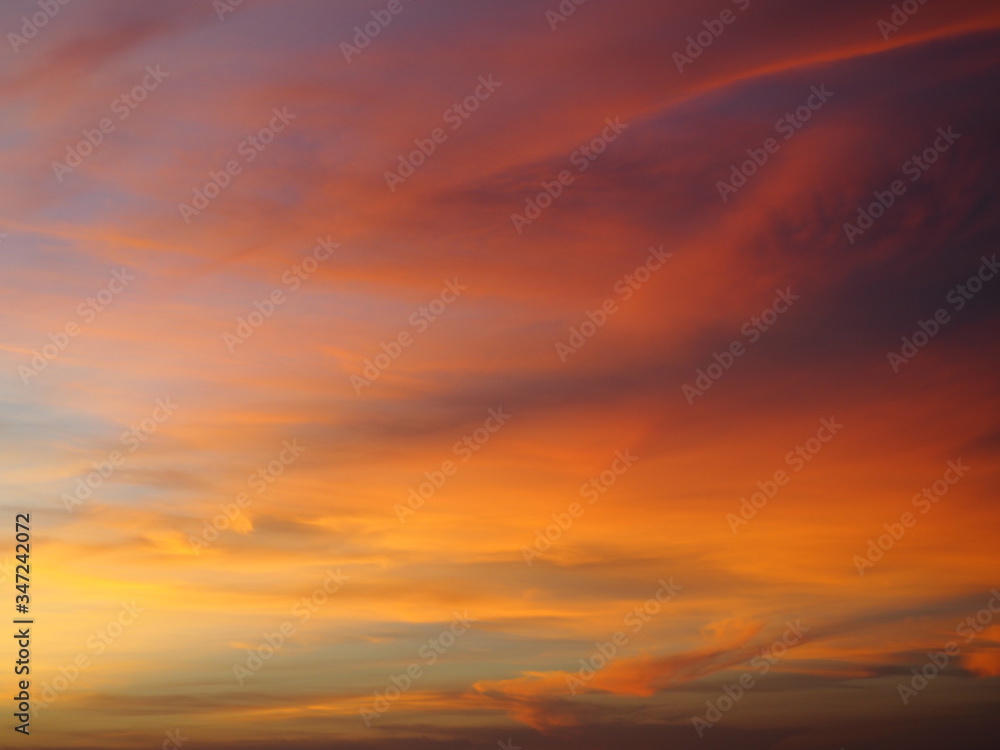 Fototapeta premium Clouds in the evening sun.
