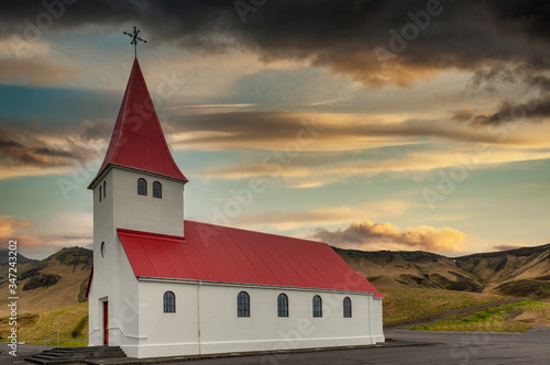 Church of Vik, Little Town in Southern of Iceland.
