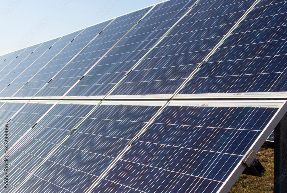 solar panels stand in the open. Generation of electricity from alternative sources. solar panels stand in the open. Generation of electricity from alternative sources.