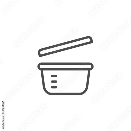 Plastic dinnerware line outline icon