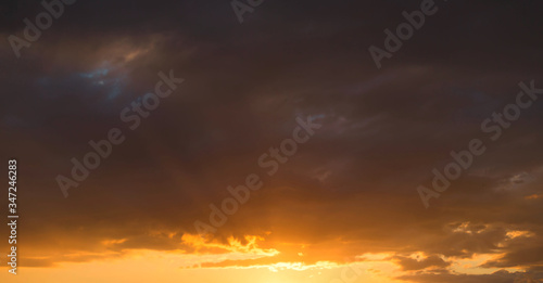 Sky. Sunset red dramatic