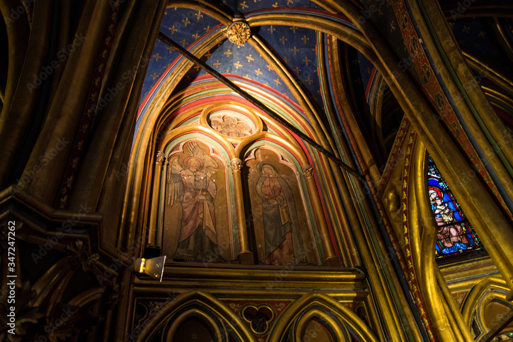 Saint chapelle inside view, paris