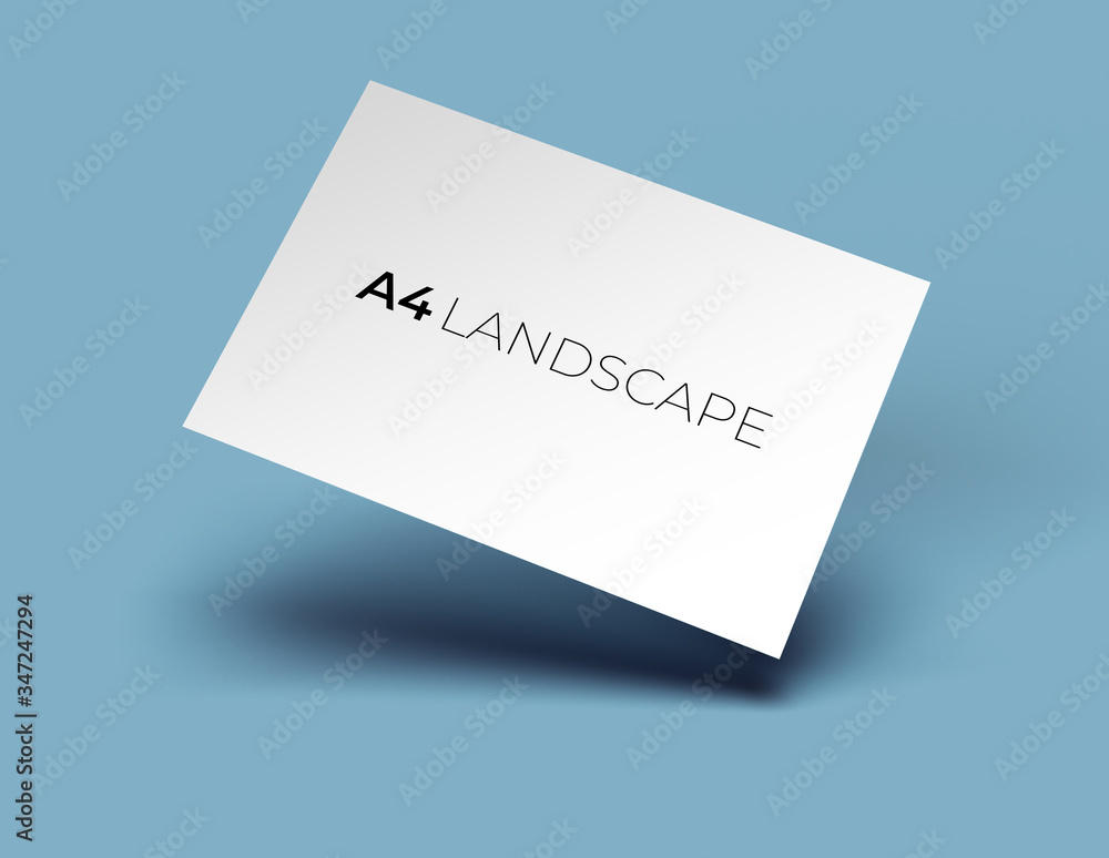 MOCKUP A4 format flyer mockup floating with shadow MOCKUP A4 format flyer mockup floating with shadow