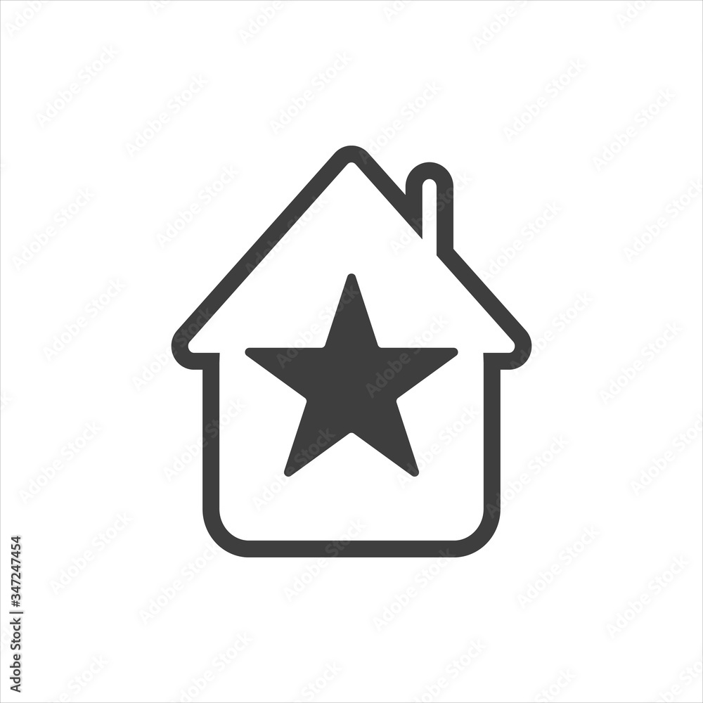 House icon with a star on a white background House icon with a star on a white background