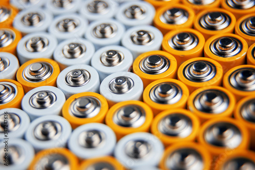 Photos A large number of old AA batteries
