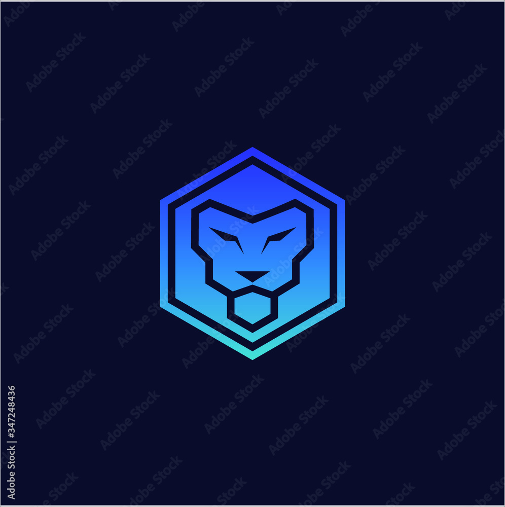 Lion Head Technology Logo Design Vector Template Lion Head Technology Logo Design Vector Template