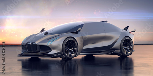 3D rendering of a brand-less generic concept car - electric © Andrus Ciprian