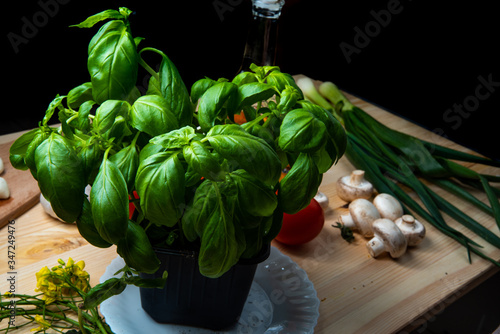 Vegetables for making pizza.