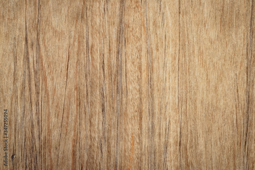 Naklejka premium Wooden texture, plywood pattern. Brown wood board, panel. Timber wallpaper, background.