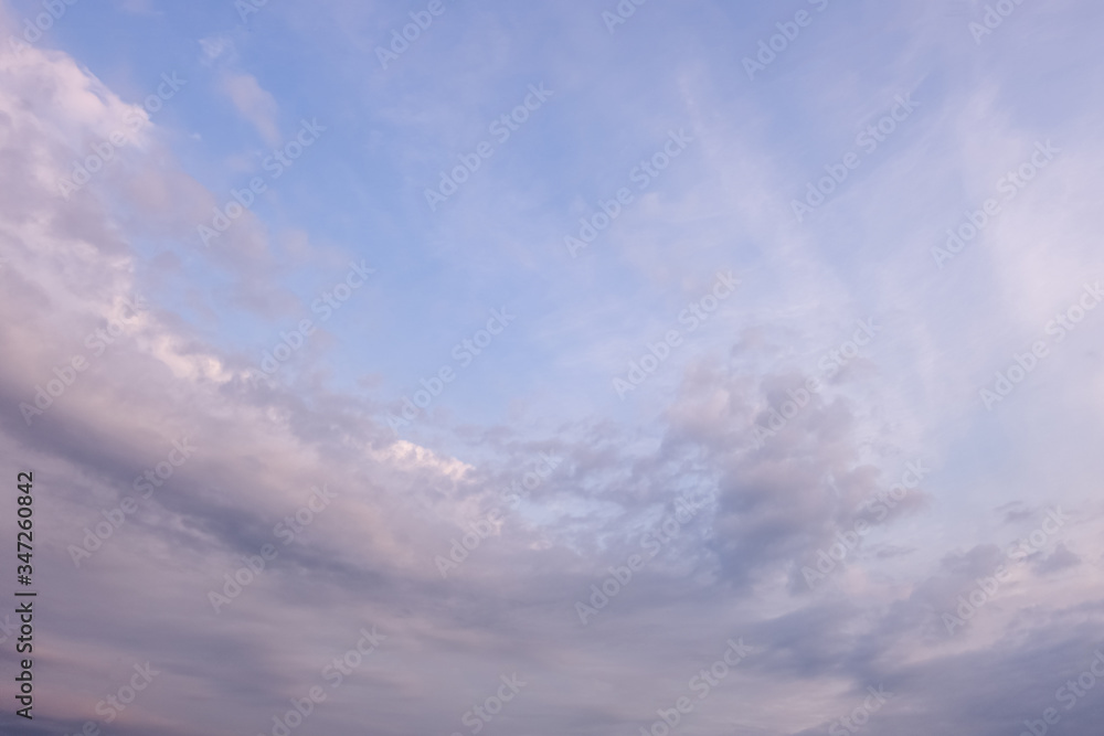 abstract background of cloudy sunset sky, blue hour